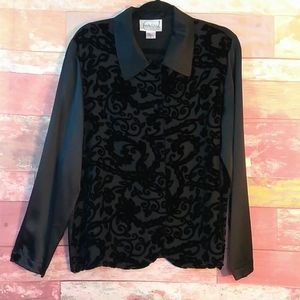Diane Von Furstenburg Silk Assets Black NWT LG Top